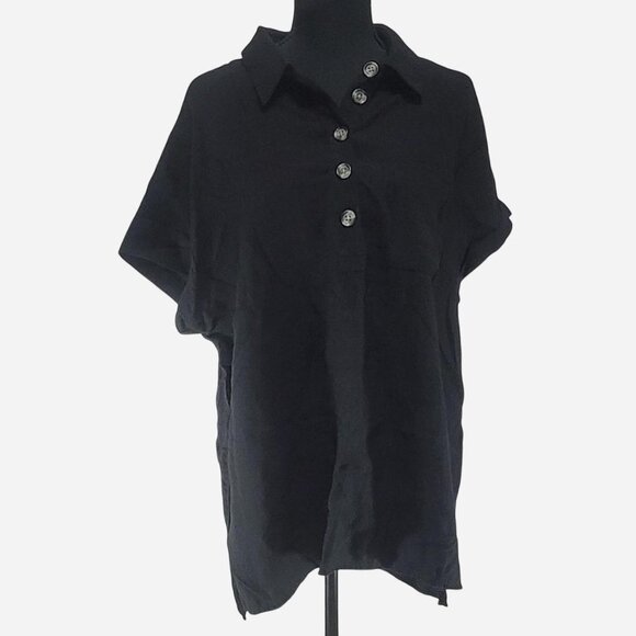 : Black Time and Tru Partial Button-Up Shirt | Size XL - Picture 1 of 5